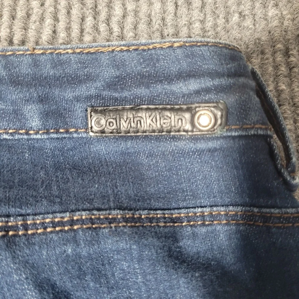 Calvin‎ Klein Boot Cut Stretch Shape Jeans Womens Sz 33/16 Blue Denim High Rise